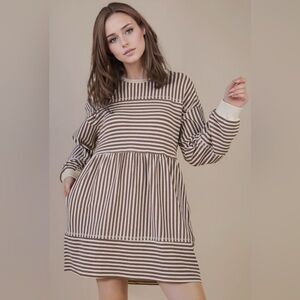 NWT - Mocha - Striped Dress